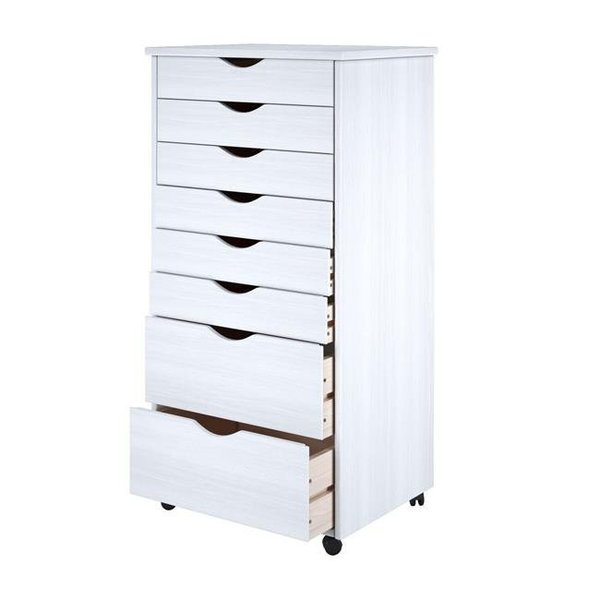 Adeptus Usa Adeptus Solid Wood 76182 11 x 17 in. 6 Plus 2 Drawer Wide Roll Cart  White 76182